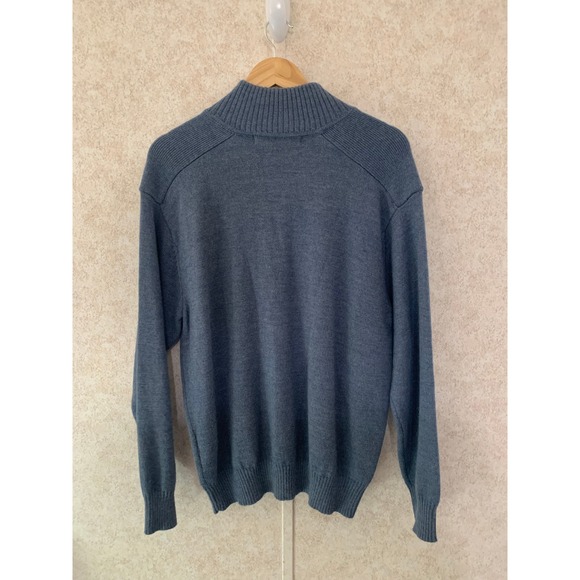 Northern Isles Premium Mens Blue Wool Blend Quarter Zip Sweater L/G - Picture 3 of 9